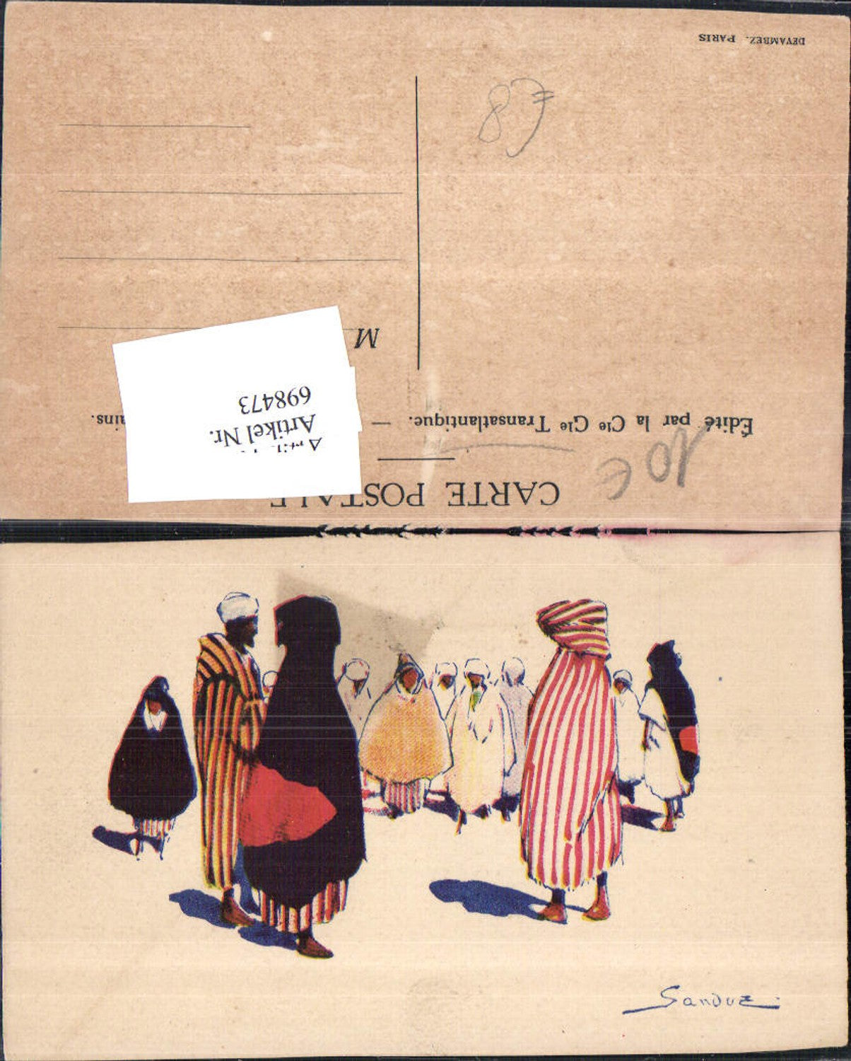 698473 Künstler AK Sanduz Typen Alger Algeria Africa Beduinen