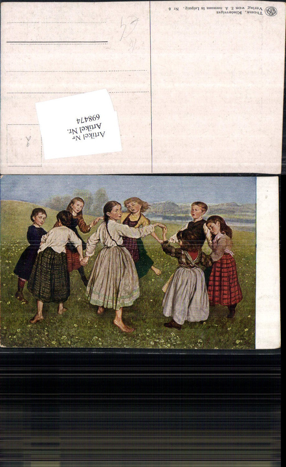 698474 Künstler AK Hans Thoma Kinderreigen Reigen Kinder