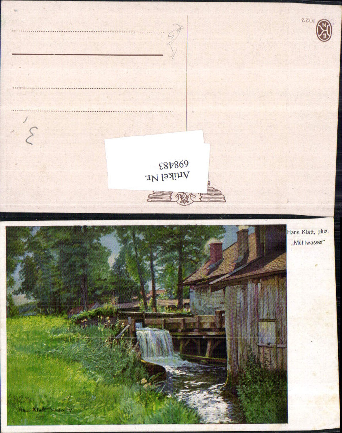 698483 Künstler AK Hans Klatt Mühlwasser Wassermühle Mühle