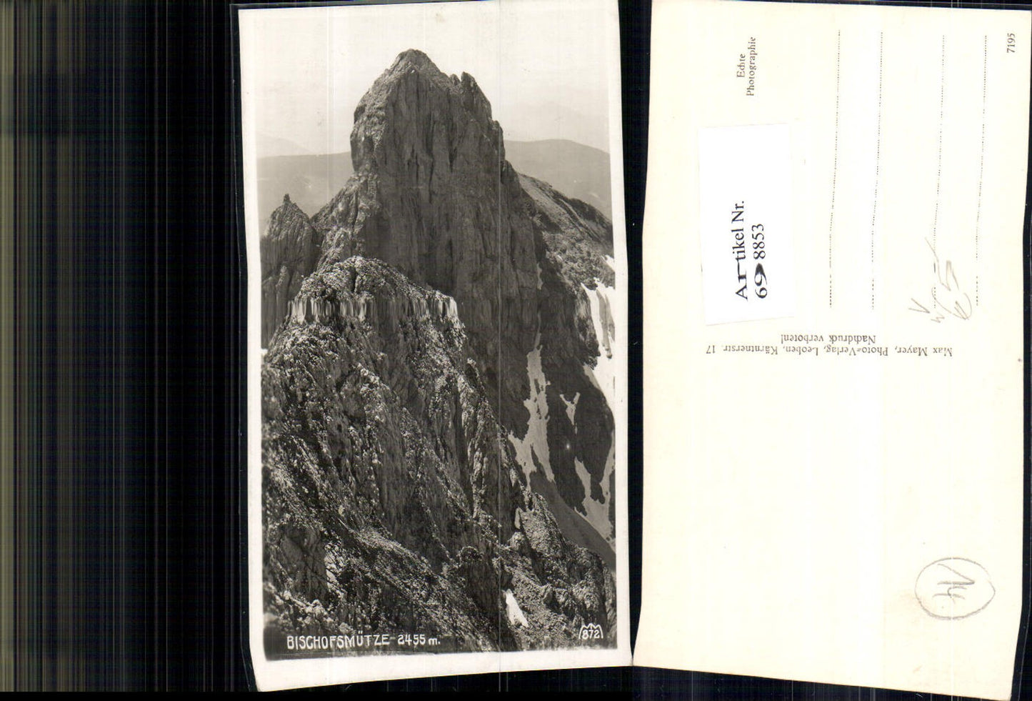 698853 Bischofsmütze bei Goisern Gosau pub Max Mayer 872