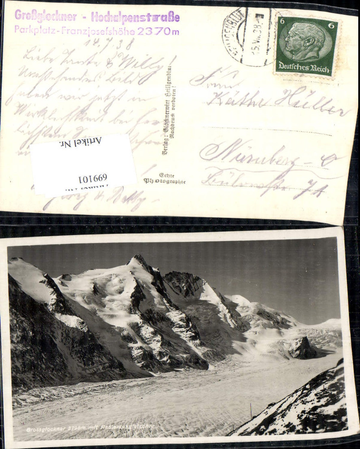 699101 Grossglockner Hochalpenstraße Pasterze Heiligenblut