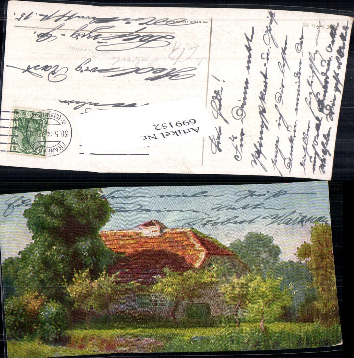 699152 Künstler AK Robert Kämmerer Haus Wiese Landschaft