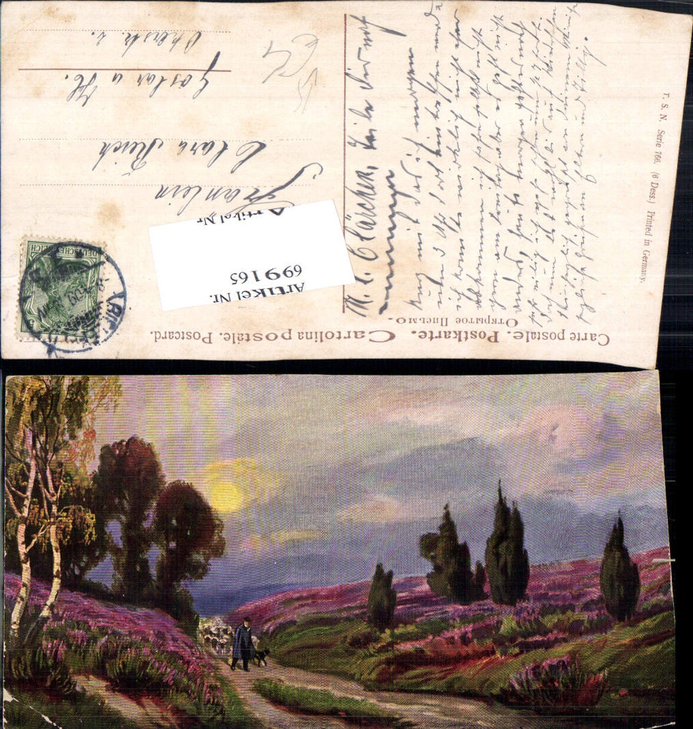 699165 Künstler AK Hirte Schafe Lüneburger Heide pub Theo Stroefer 766