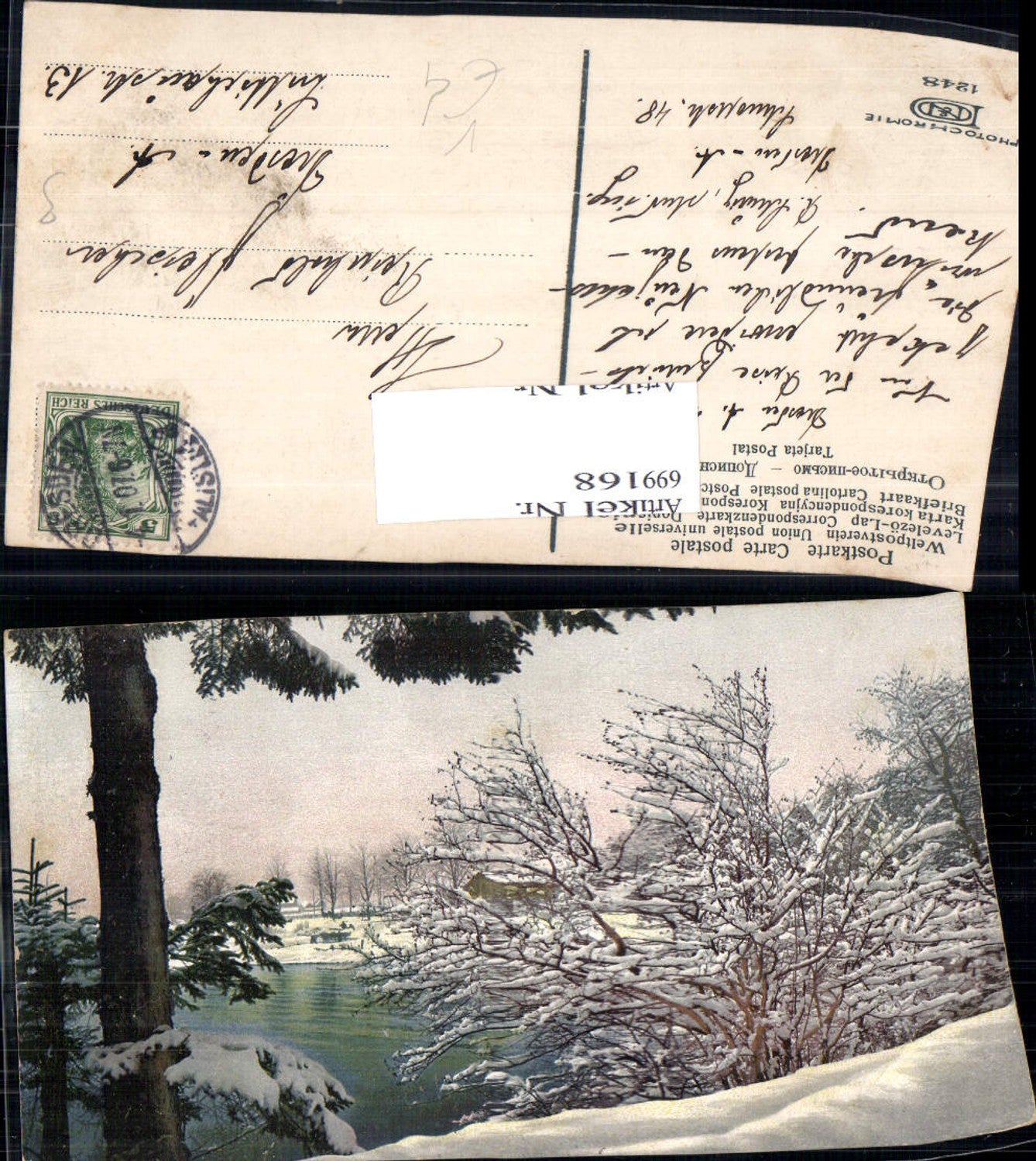 699168 Künstler AK Photochromie Nenke & Ostermaier 1248 Winterlandschaft
