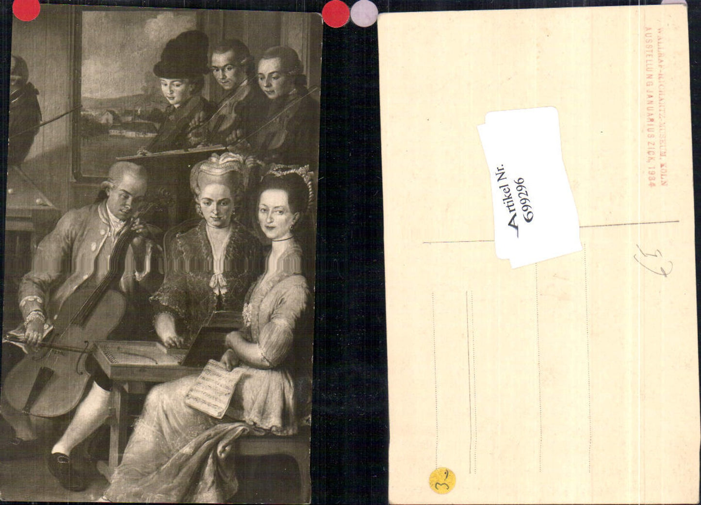 699296 Künstler AK Wallraf Richartz Museum Musik Geige