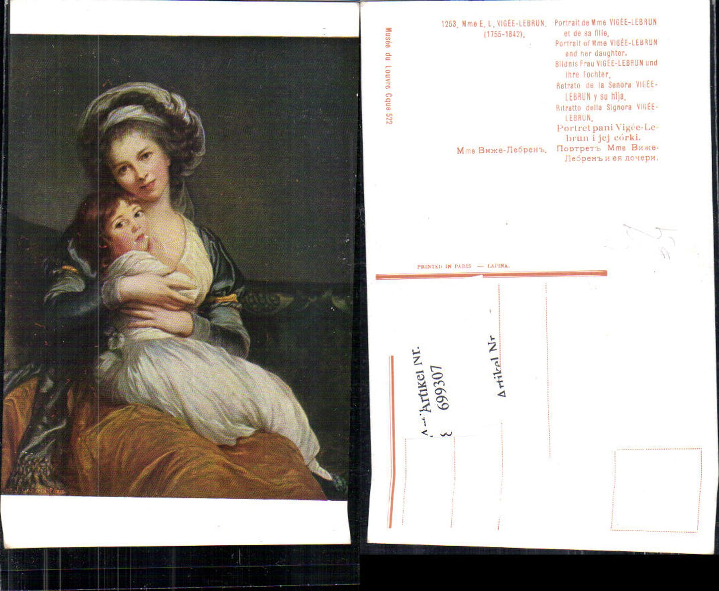 699307 Künstler AK L. Vigee Lebrun Mutter Kind