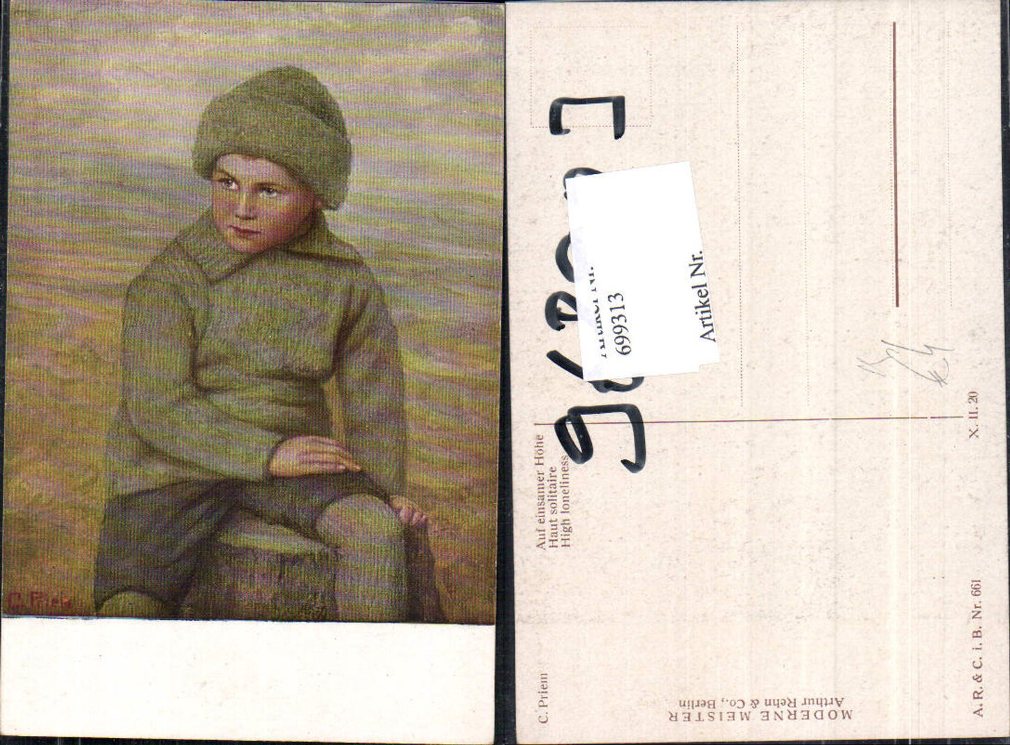 699313 Artist AK C. Priem At a height of one bucket, young boy