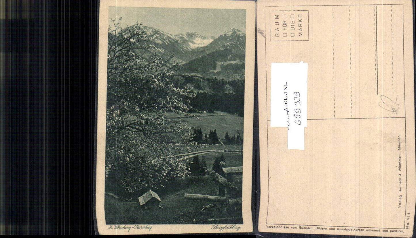 699329 Künstler AK R. Wörsching Starnberg Bergfrühling pub Wiechmann 814