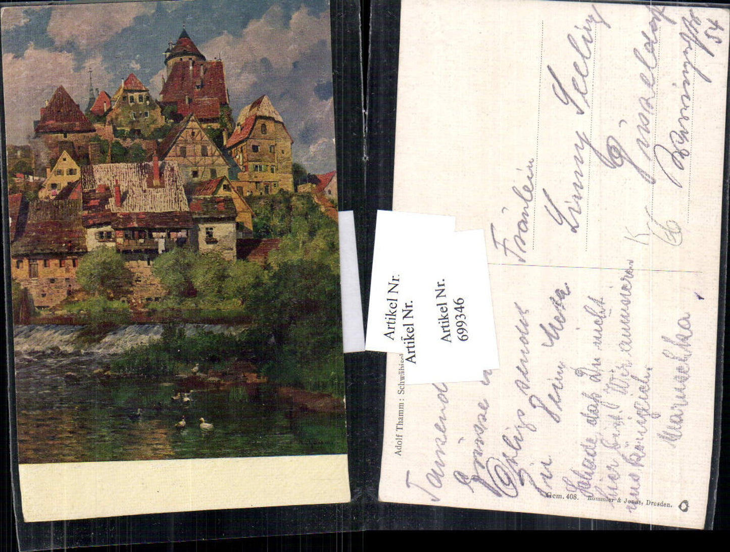 699346 Künstler AK Adolf Thamm Rothenburg ob der Tauber Schwäbisches Städtchen pub Römmler & Jones 408