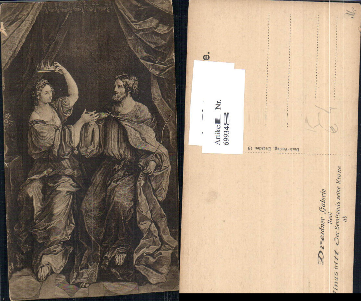 699348 Künstler AK Reni Dresdner Galerie  Ninus Semiramis