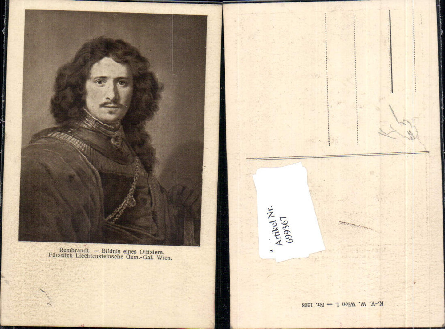 699367 Künstler AK Rembrandt Bildnis eines Offiziers