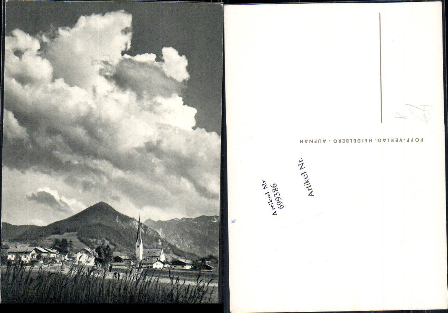 699386 Künstler AK Popp Verlag Heidelberg Glatz Wolken Kirche Seefeld ?