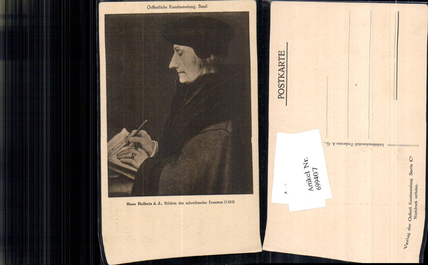 699407 Künstler AK Hans Holbein d. Jüngere schreiben