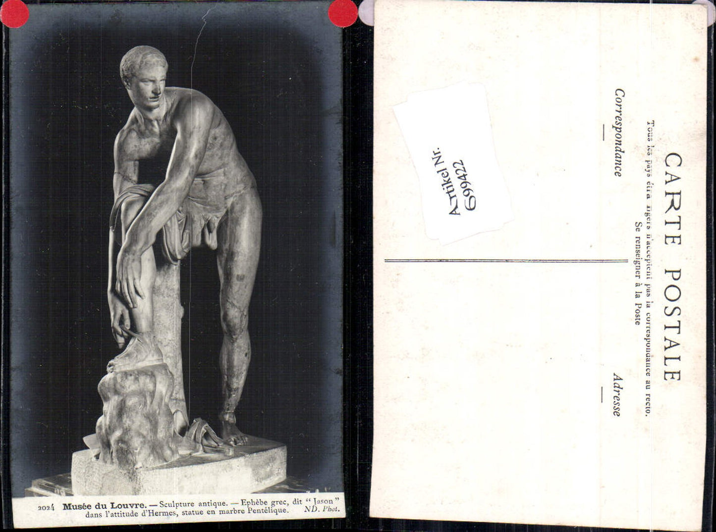 699422 Künstler AK Hermes Musee du Louvre Skulptur