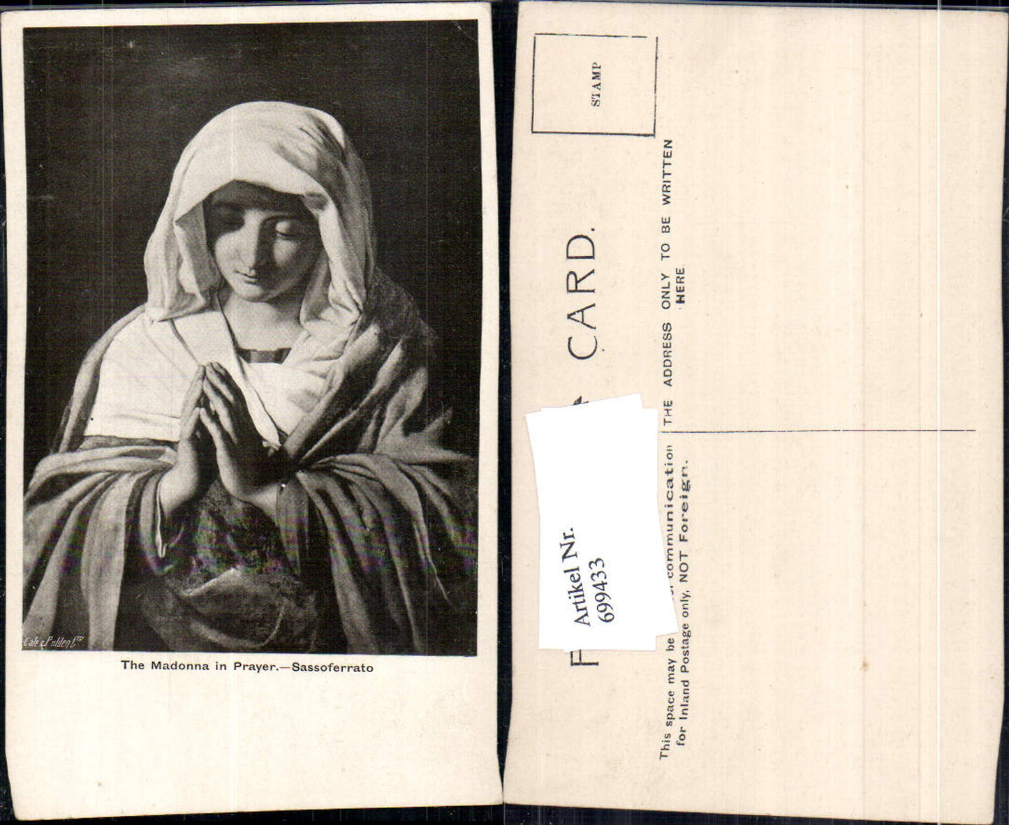 699433 Künstler AK Madonna Prayer betet Sassoferrato