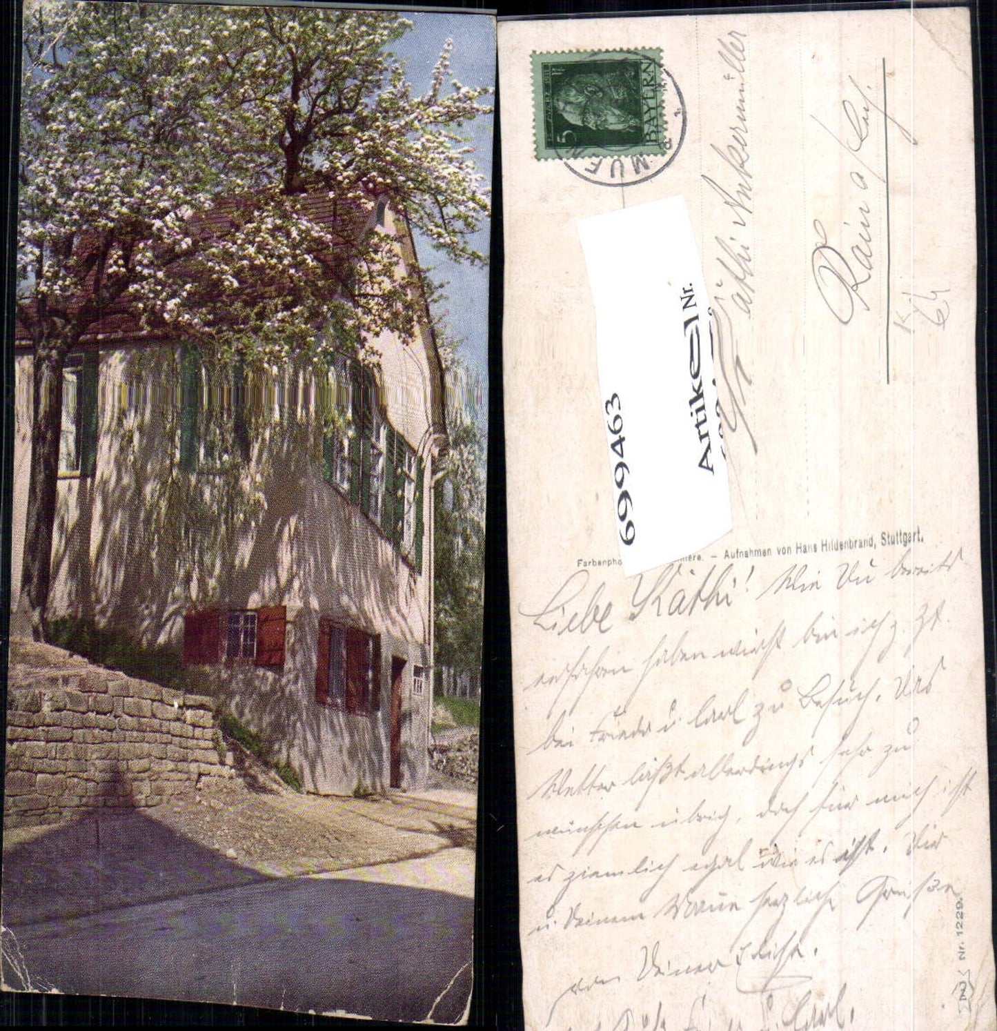 699463 Artist AK House Tree Flowering Tree Village