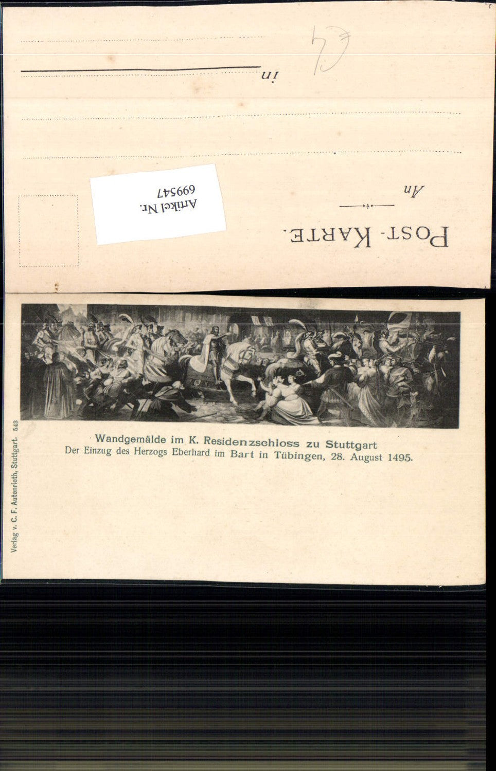 699547 Künstler AK Herzog Eberhard 1495 pub Autenreith