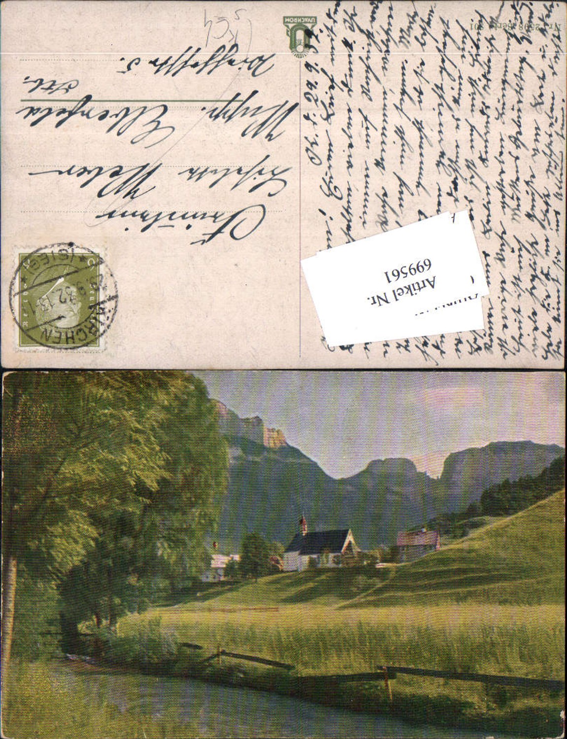699561 Artist AK Landscape Stp. Kirchen Sieg