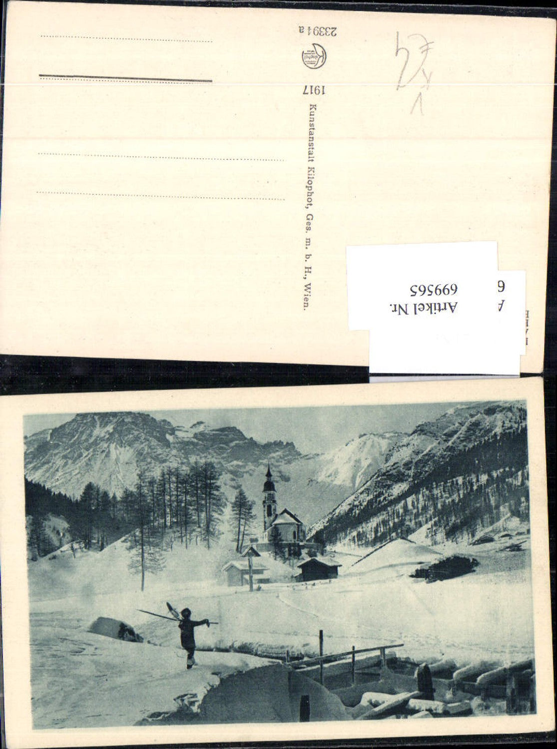 699565 Künstler AK Winterlandschaft Kirche Schnee pub Kilophot 23394 a