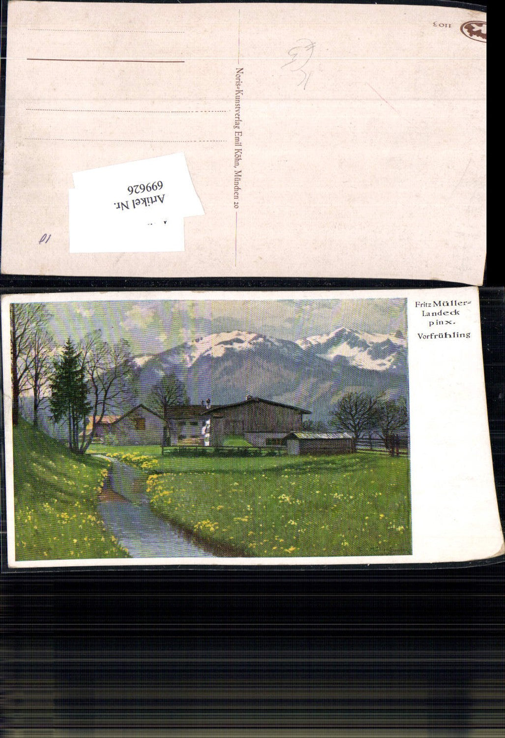 699626 Künstler AK Fritz Müller Landeck Vorfrühling Tirol Umgebung Landeck