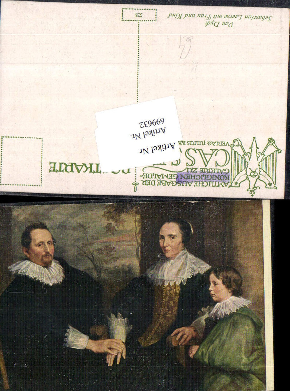699632 Künstler AK Van Dyck Sebastian Leerse Frau Mutter Kind