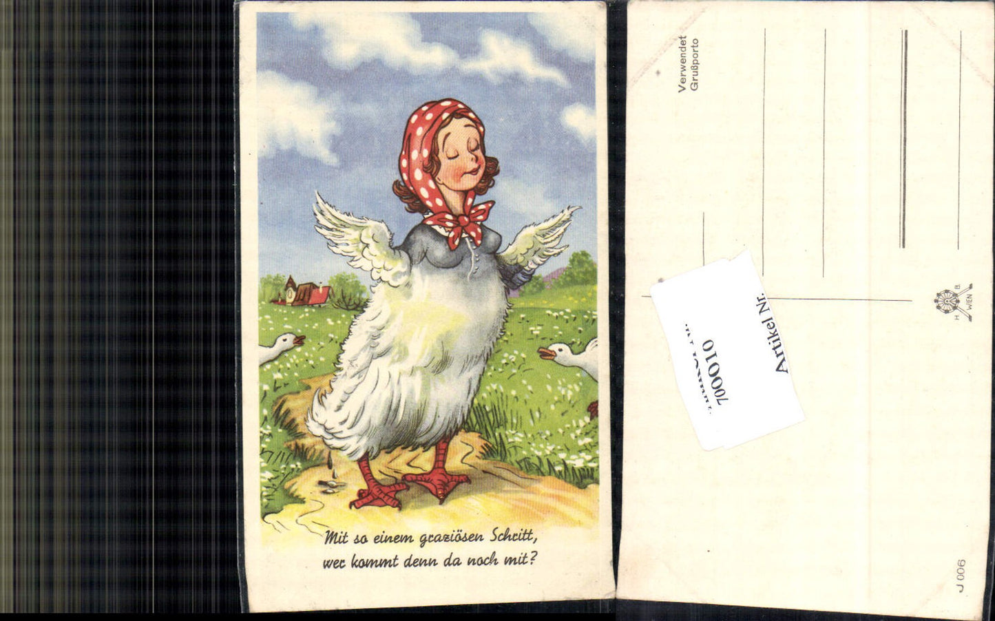 700010 Scherzkarte Humor Scherz Frauenfeindlich Frau Gans