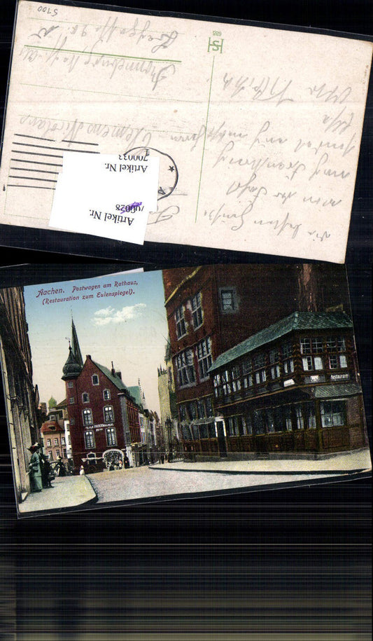 700033 Aachen Postwagen am Rathaus Restauration zum Eulenspiegel