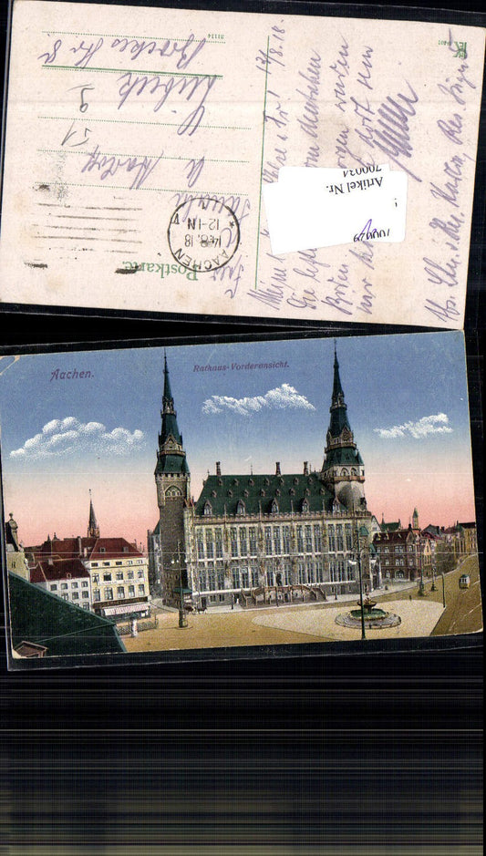 700034 Aachen Rathaus Feldpost Lübeck