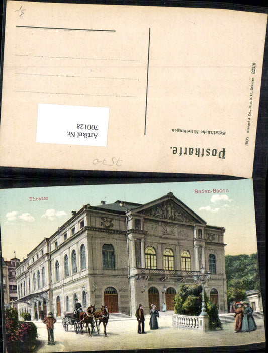 700128 Baden Baden Theater Partie 1905 pub Stengel &amp; Co. 32310
