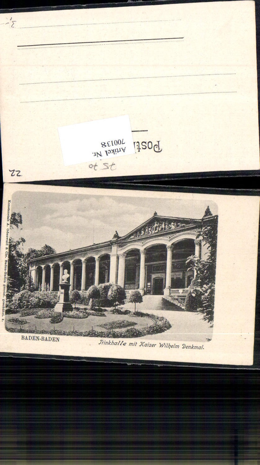 700138 Baden Baden Trinkhalle Kaiser Wilhelm Denkmal
