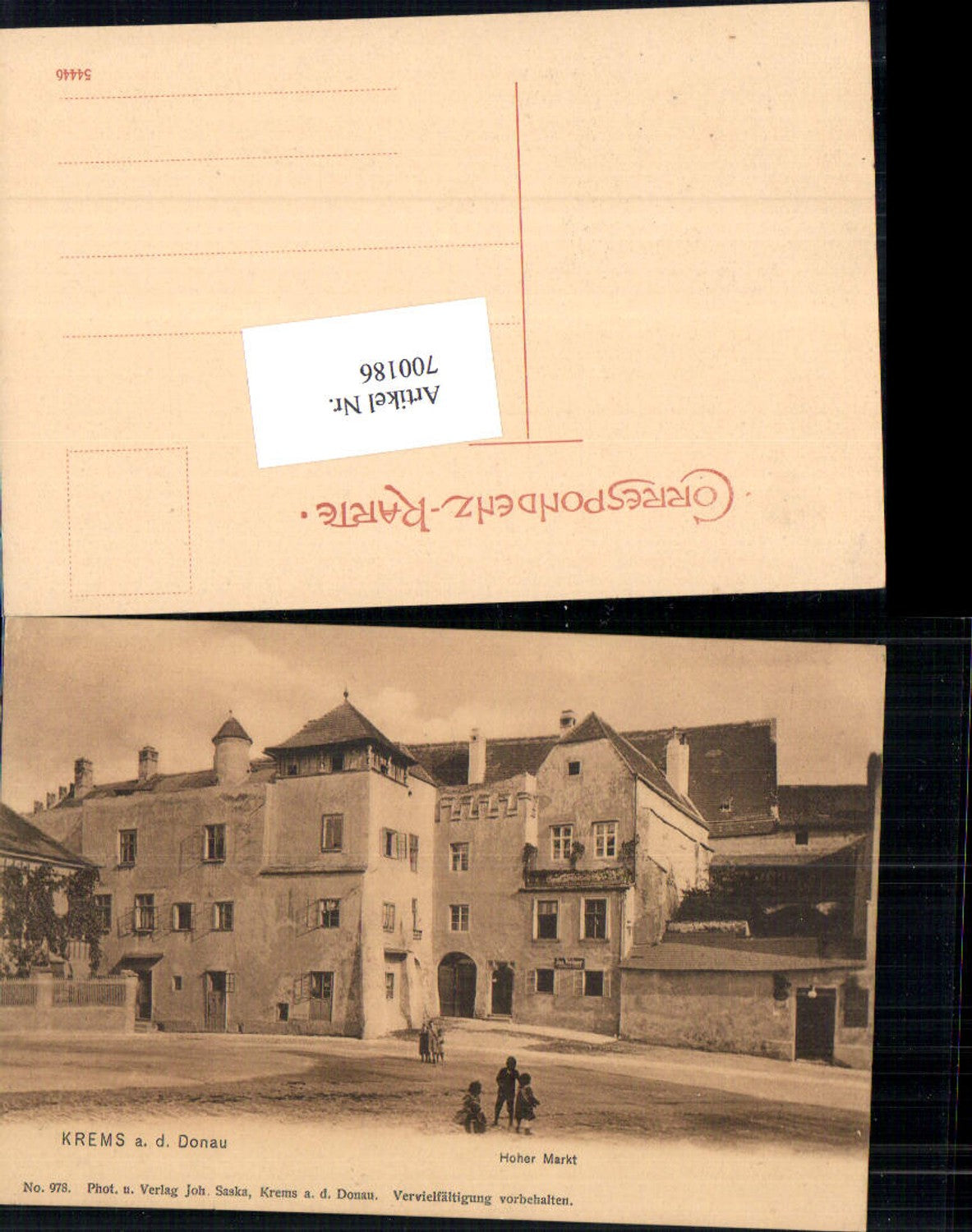 700186 Krems an der Donau Hoher Markt pub Saska 978