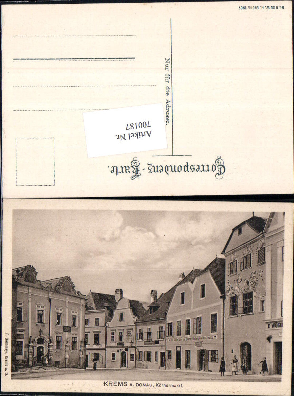 700187 Krems an der Donau Körnermarkt Gasthaus 1907