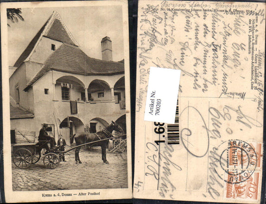 700203 Krems an der Donau Altes Posthof Kutsche Pferd pub Saska 95