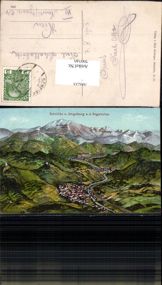 700240 tolle Künstler AK Eugen Felle Vogelschau Scheibbs Ötscher Neubruck Kienberg