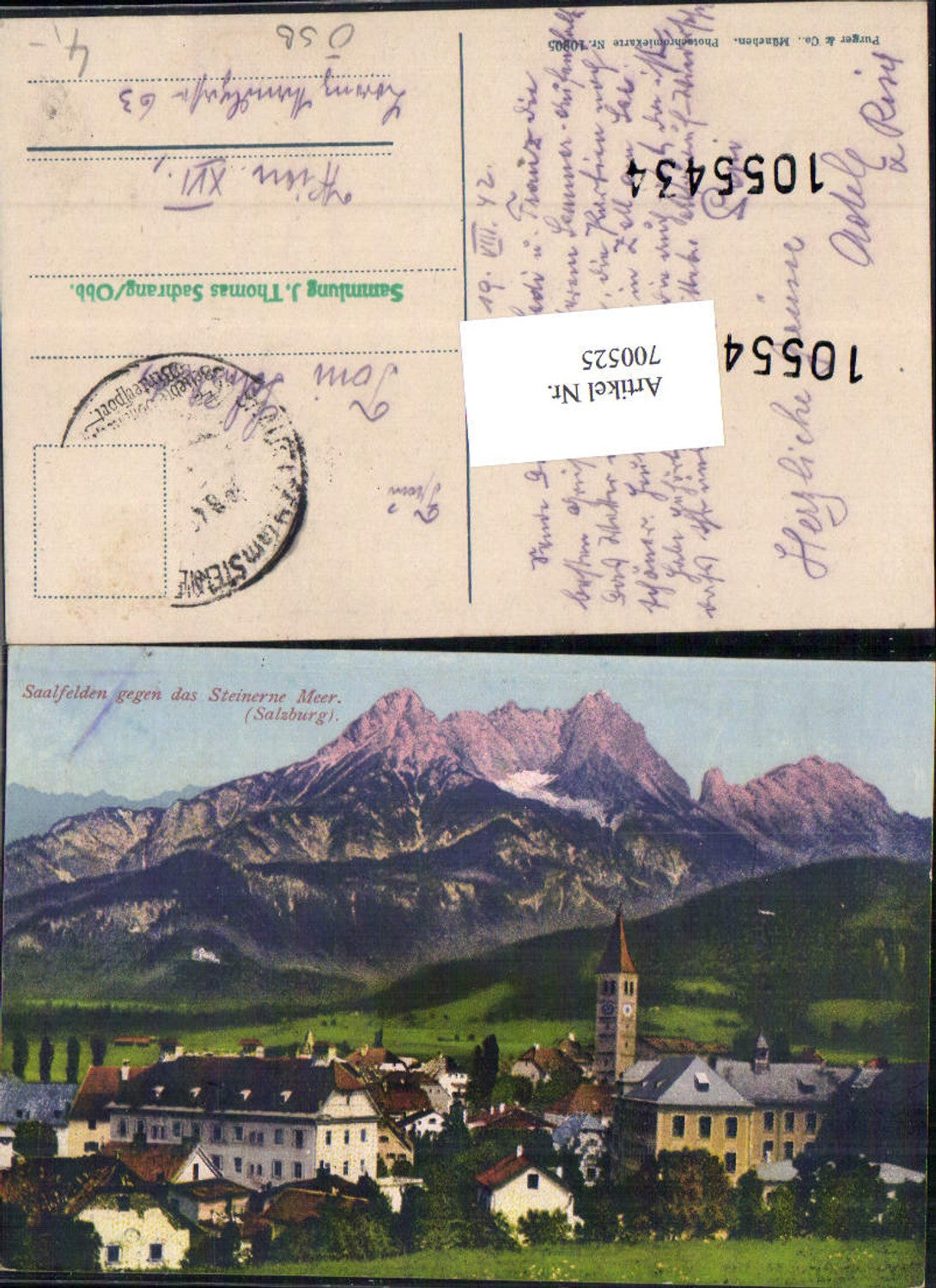 700525 Saalfelden m. Steinernem Meer pub Purger & Co.