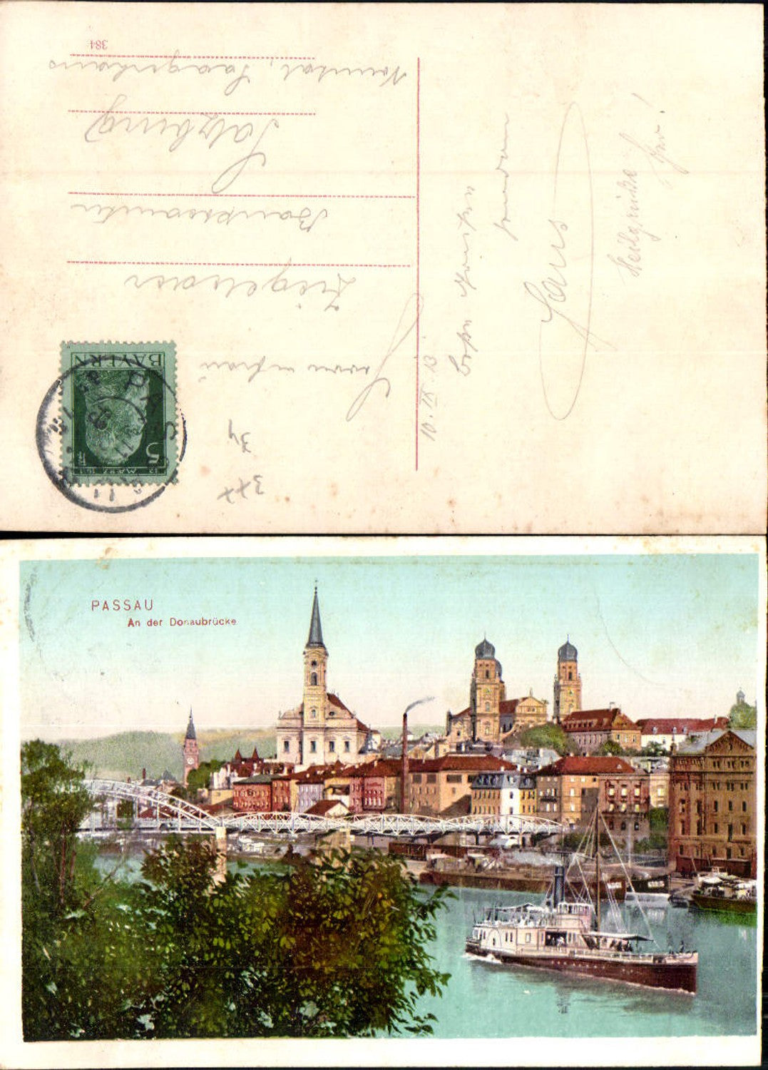 700759 Passau Donaubrücke Dampfer