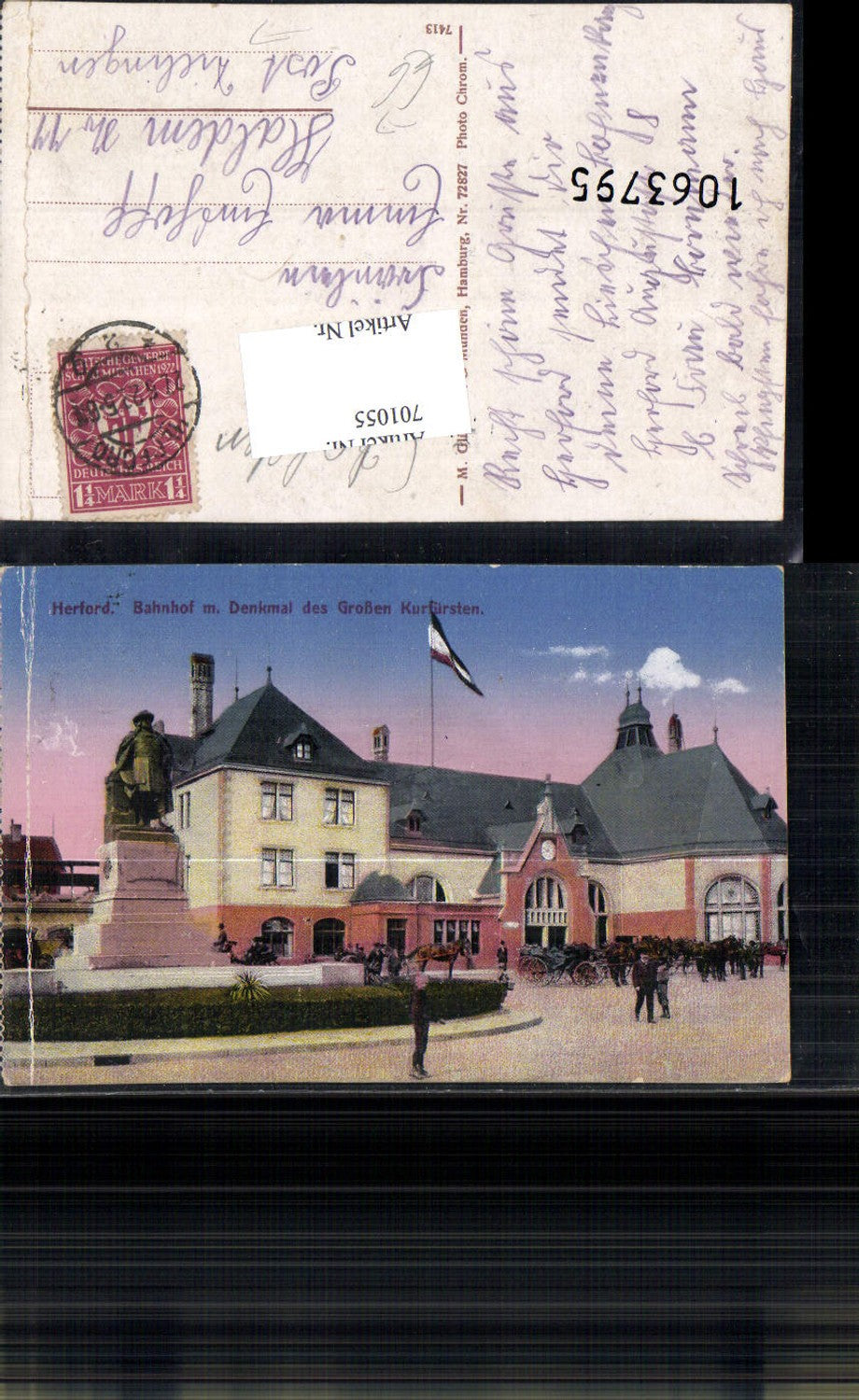 701055 Herford Bahnhof Denkmal gel Haldem Dielingen