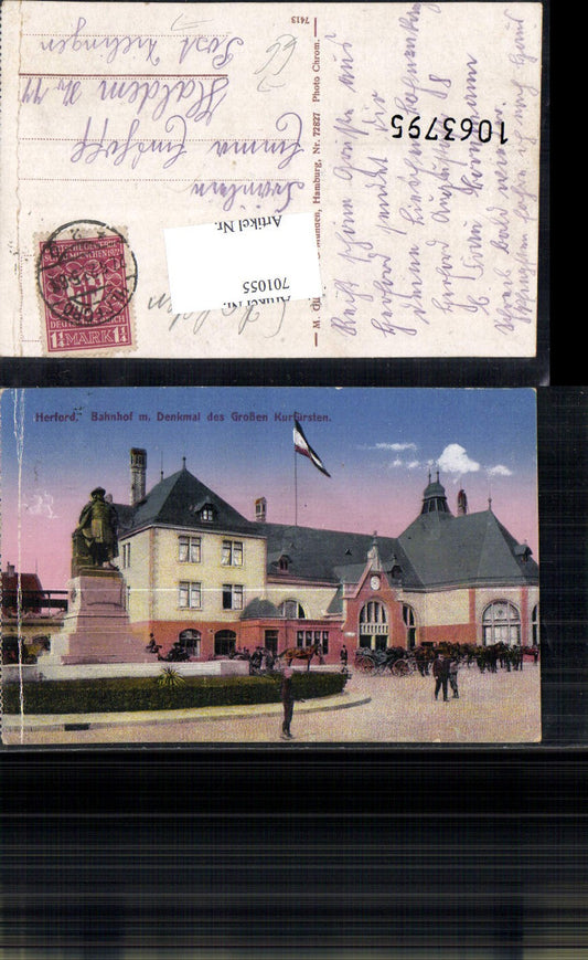 701055 Herford Bahnhof Denkmal gel Haldem Dielingen