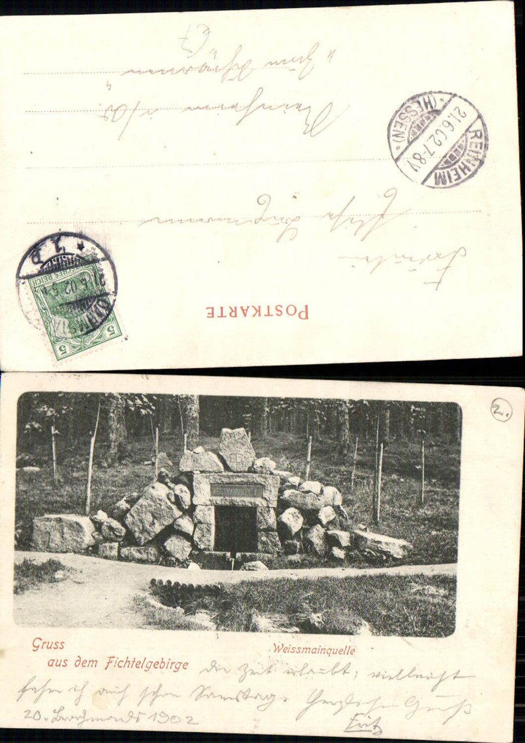 701291 Gruss aus dem Fichtelgebirge Weissmainquelle Bayreuth Oberfranken