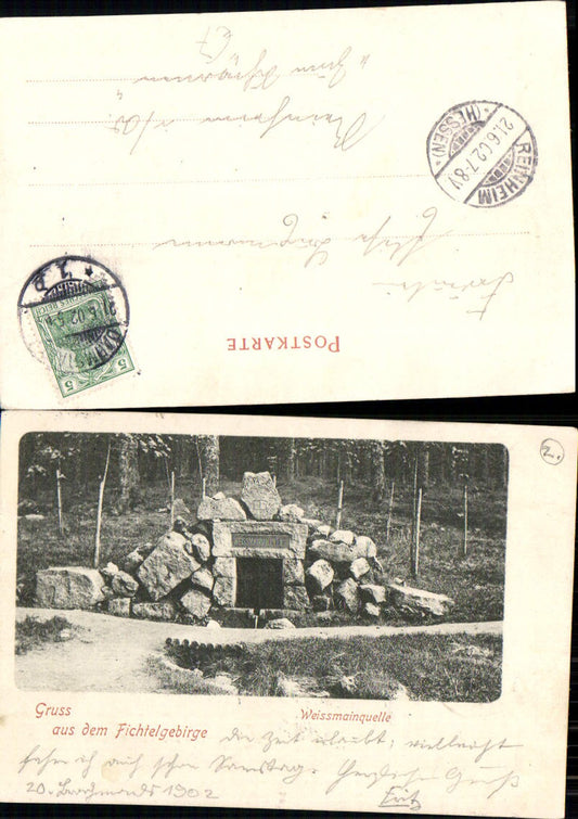 701291 Gruss aus dem Fichtelgebirge Weissmainquelle Bayreuth Oberfranken