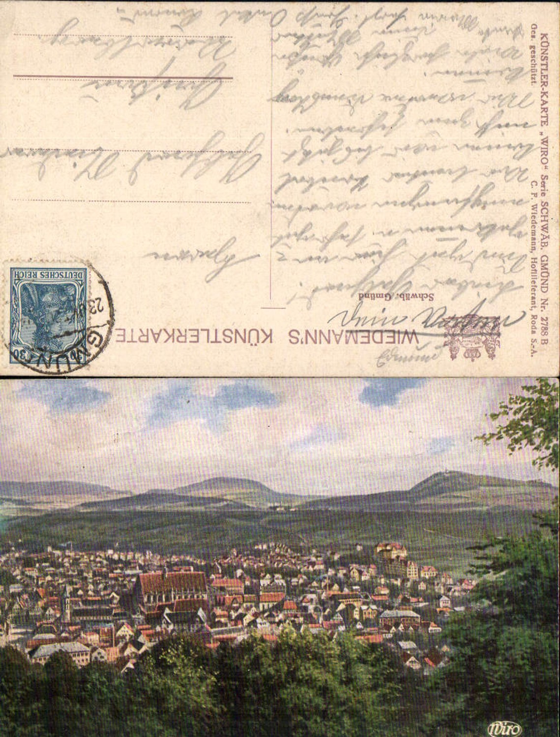 701312 Schwäbisch Gmünd pub Wiro Wiedemann Künstlerkarte 2788 B