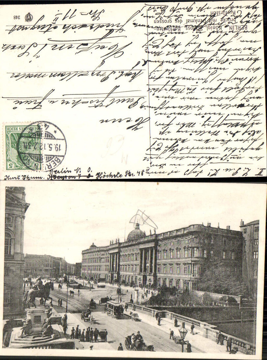 701340 Berlin Königliches Schloss Tram Pferdetram Pferdetramway