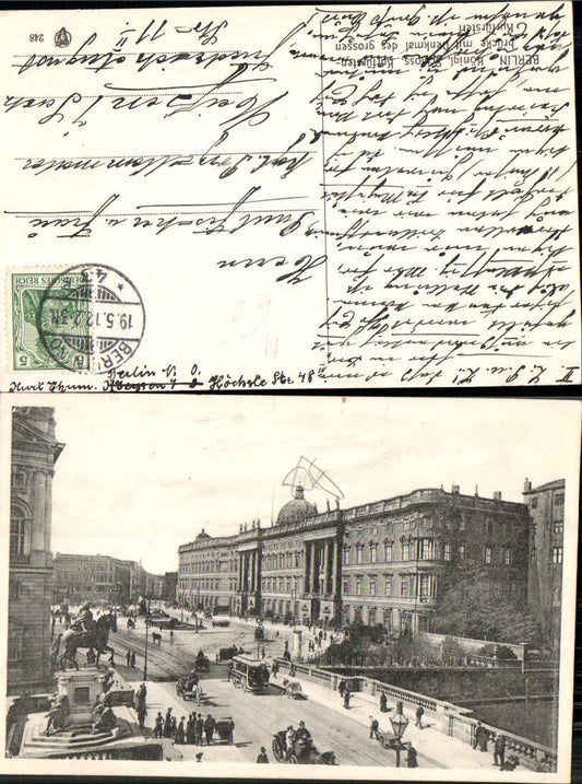 701340 Berlin Königliches Schloss Tram Pferdetram Pferdetramway