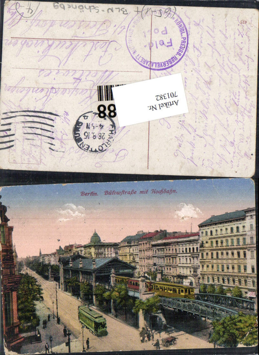 701382 Berlin Schöneberg Bülowstraße Straßenbahn Hochbahn Brücke