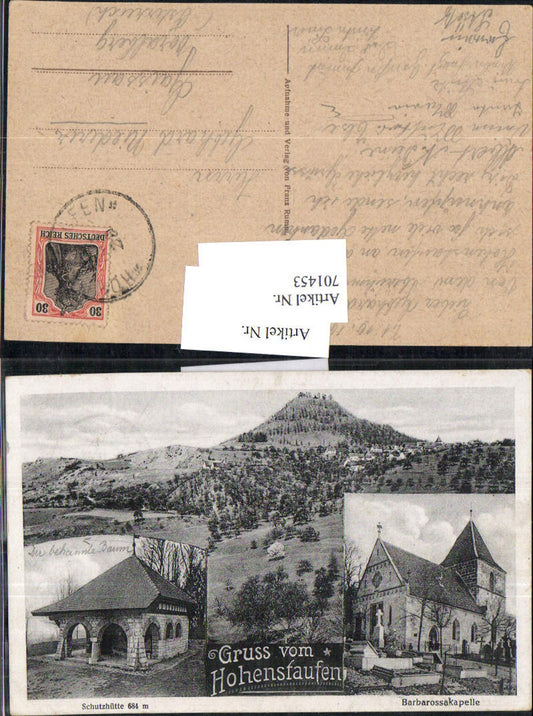 701453 Greetings from Hohenstaufen Chapel Shelter Göppingen