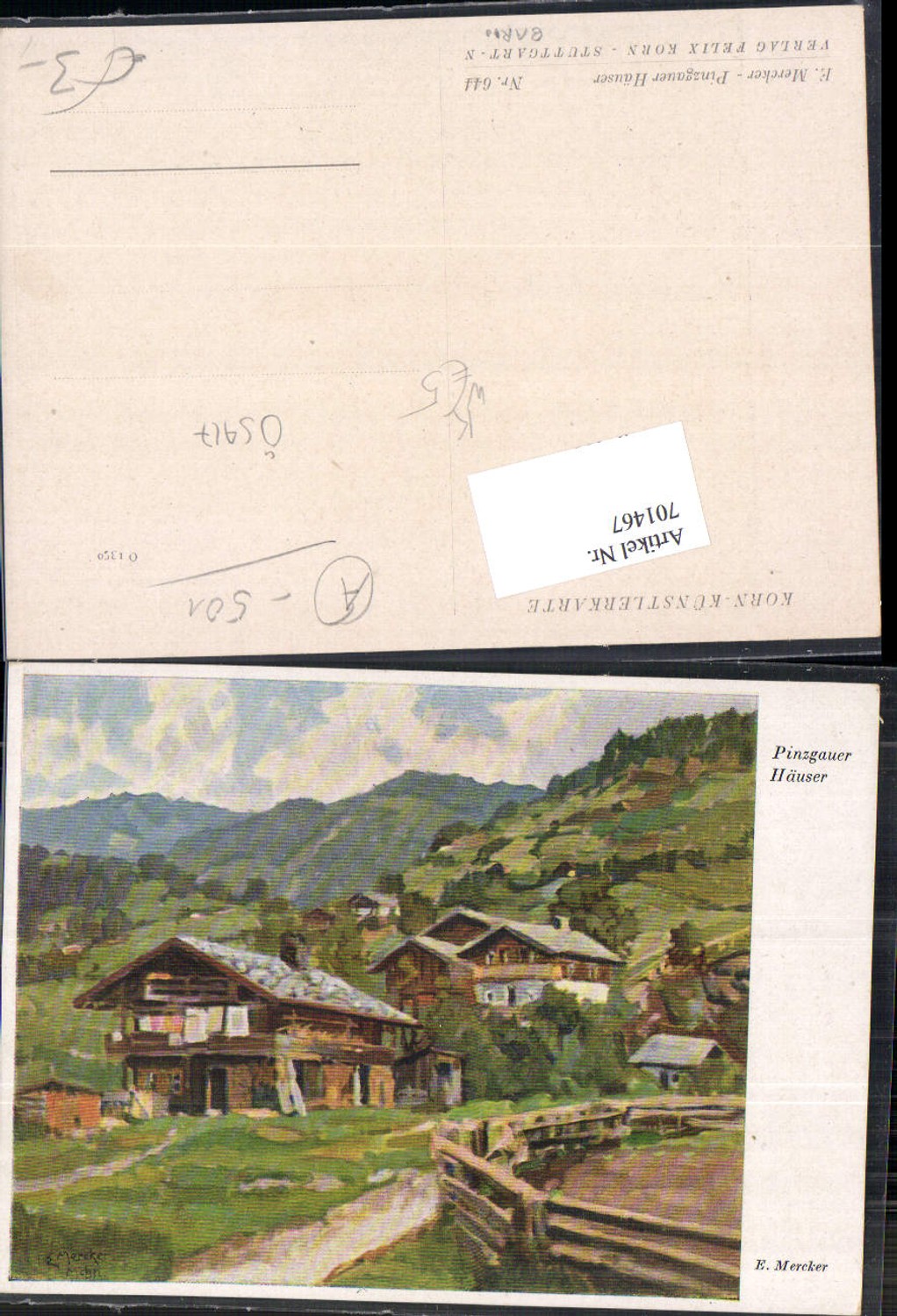 701467 Künstler AK E. Mercker Pinzgauer Häuser Zell am See Neukirchen Pinzgau Bramberg