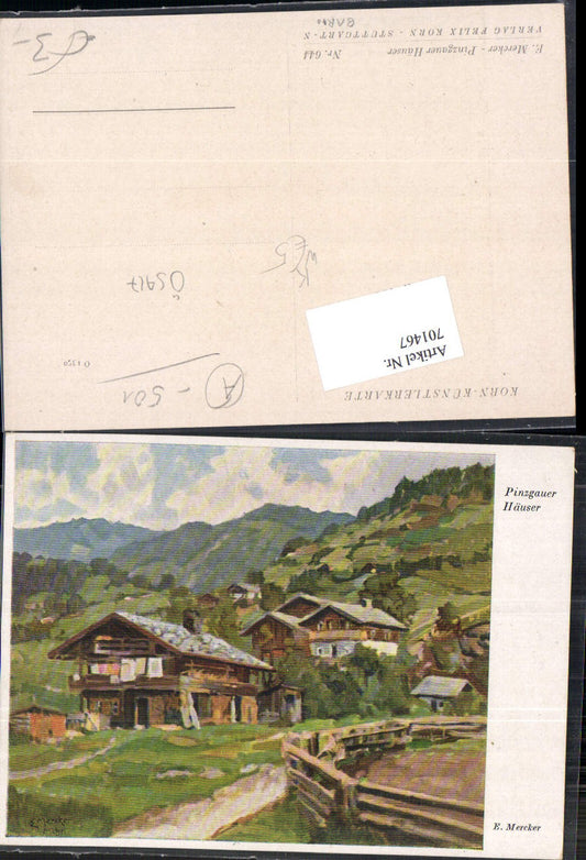 701467 Künstler AK E. Mercker Pinzgauer Häuser Zell am See Neukirchen Pinzgau Bramberg