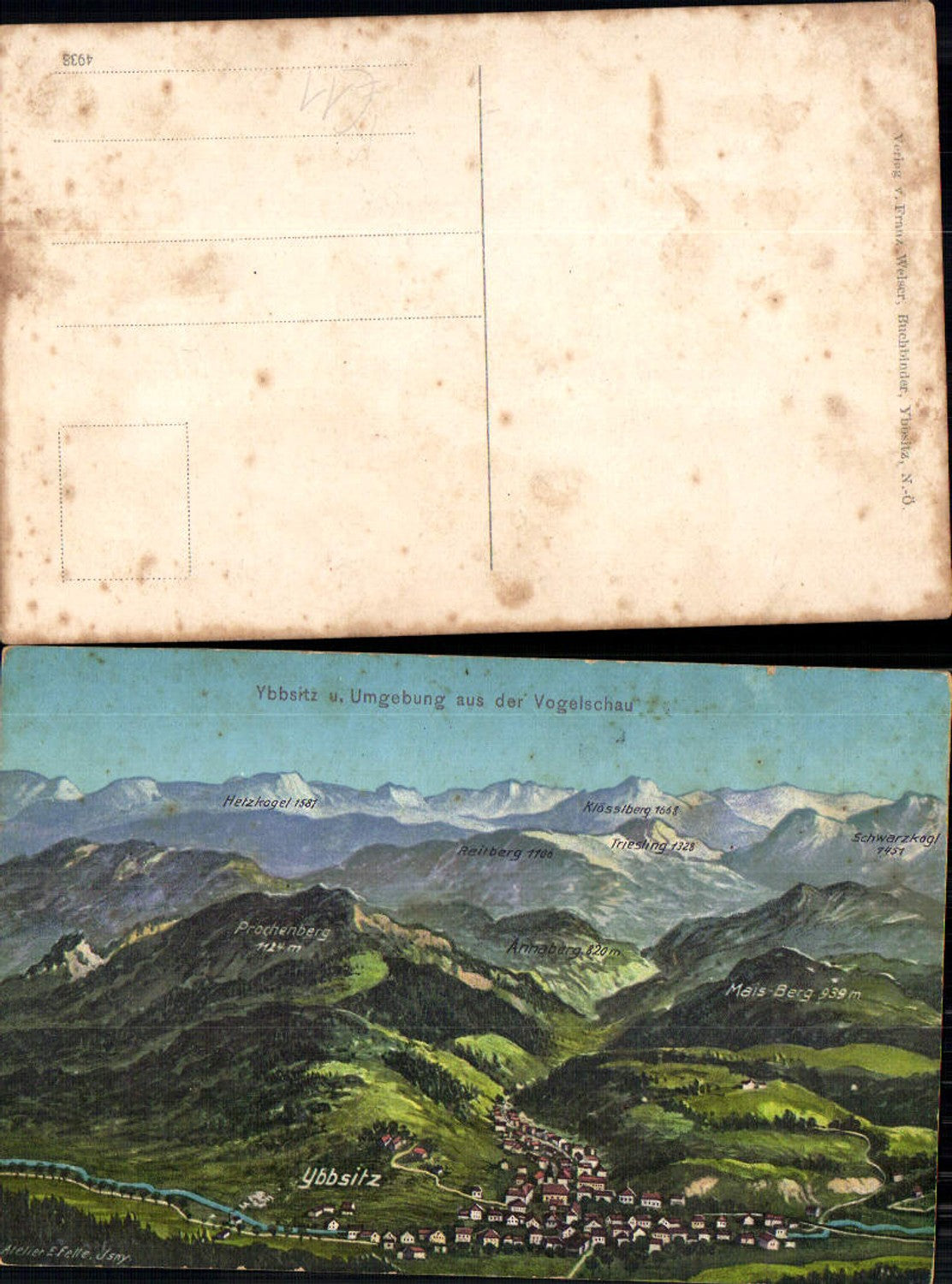701477 Künstler AK Eugen Felle Ybbsitz a.d. Vogelschau Prochenberg Annaberg