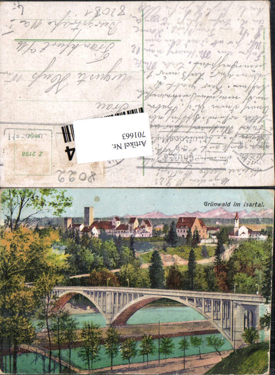 701663 Grünwald im Isartal Isar Brücke LK München
