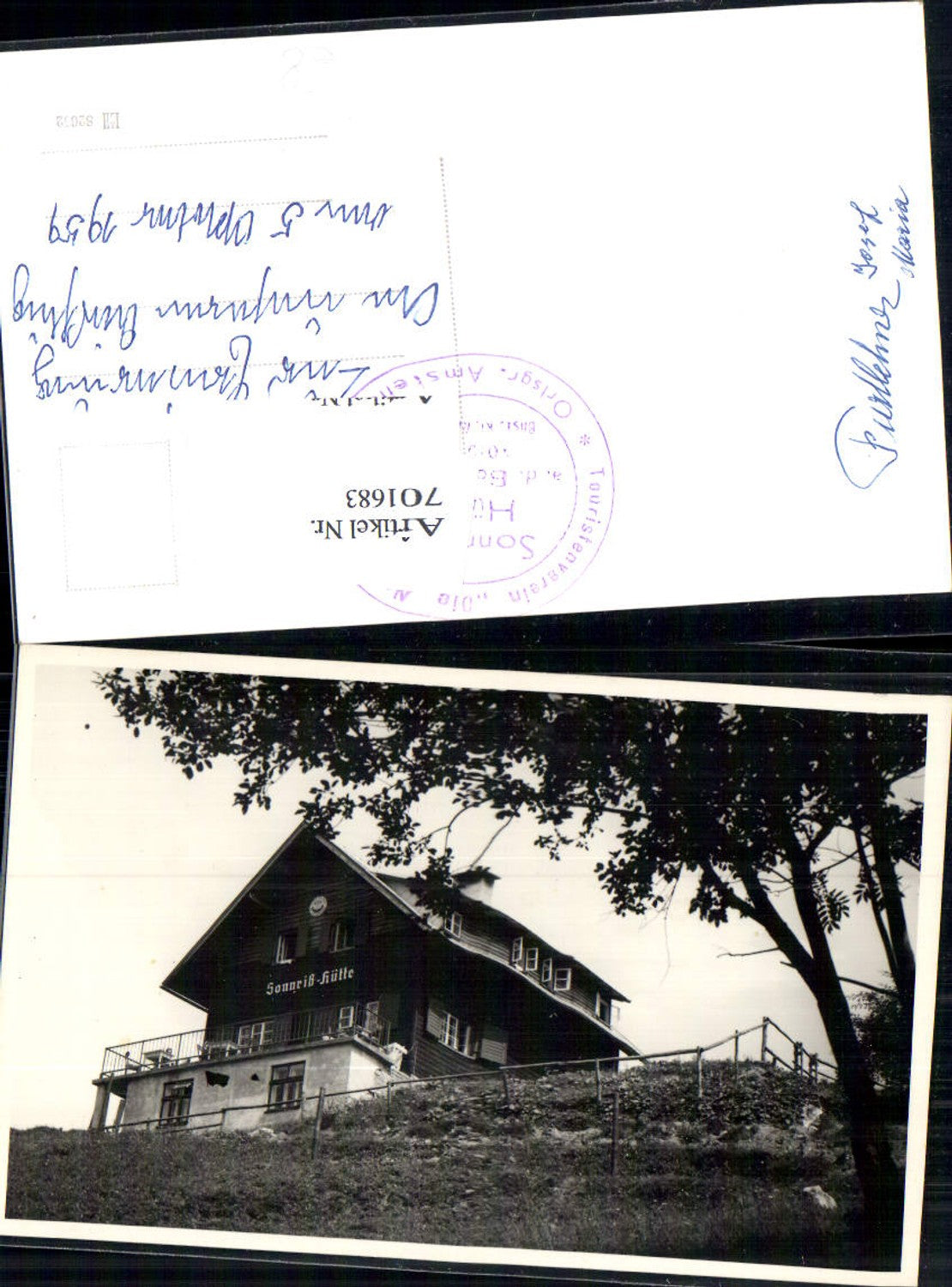 701683 Foto-AK Sonnriß-Hütte Bodenwies bei Kleinreifling Klein Reifling Weyer an der Enns